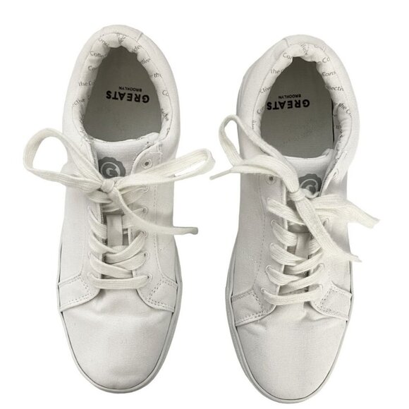 GREATS BROOKLYN WOMEN'S ROYALE TEXTILE WHITE LOW TOP ESPADRILLE - 8 - Picture 4 of 9